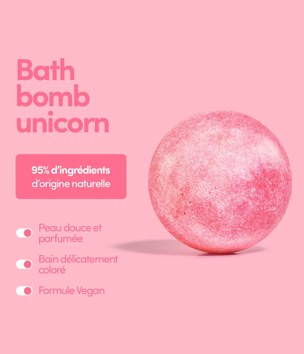 Merci Handy Bombe de Bain Unicorn Badekugel Kokosöl