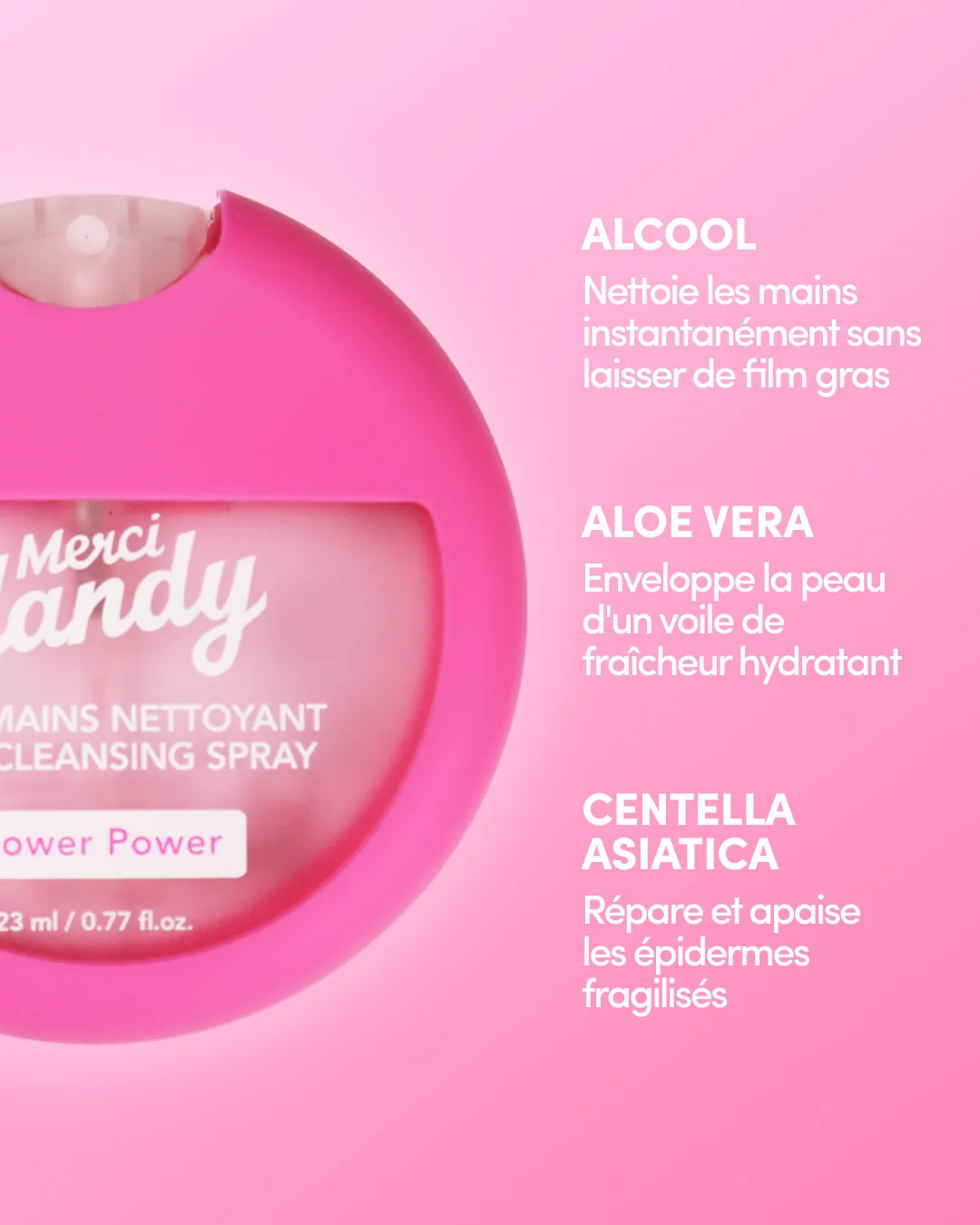 Merci Handy Flower Power Handreinigungsspray 23ml Aloe Vera