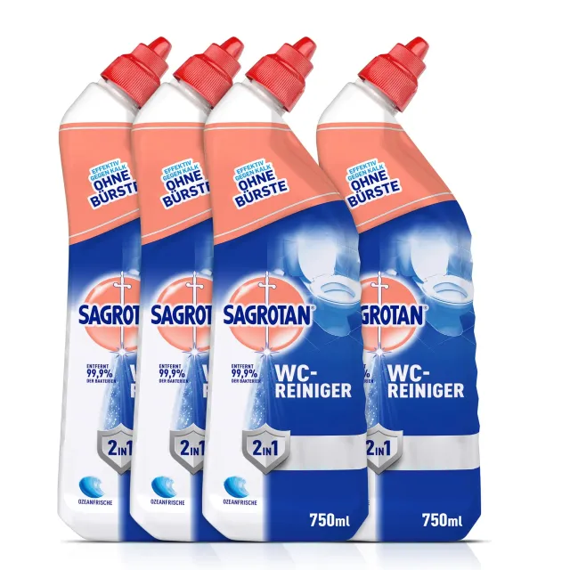 Sagrotan WC-Reiniger Ozeanfrische Gel 4x750ml Antischmutzfilm
