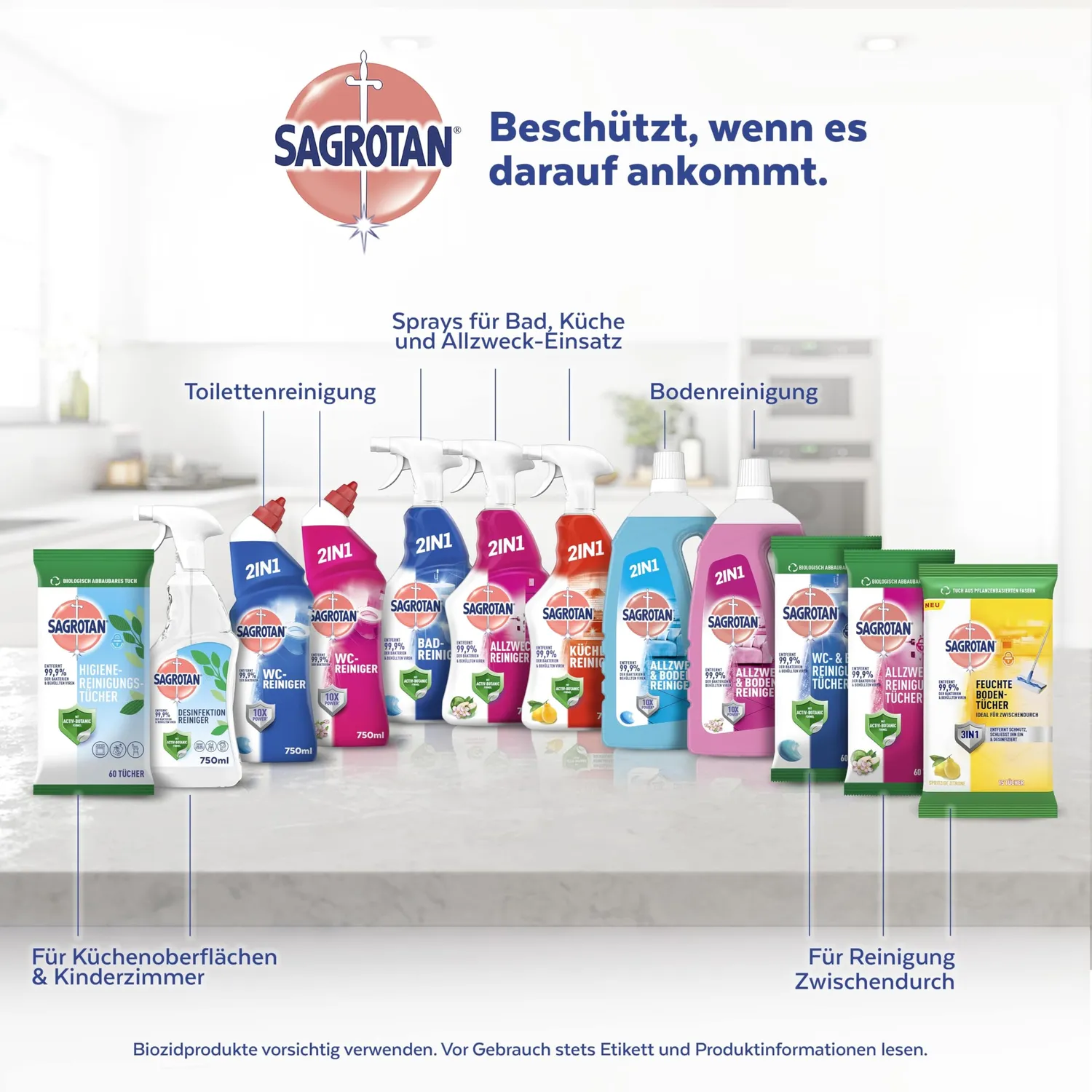 Sagrotan Bodenreinigungstücher 150 Stück 15x10 Wischsystem