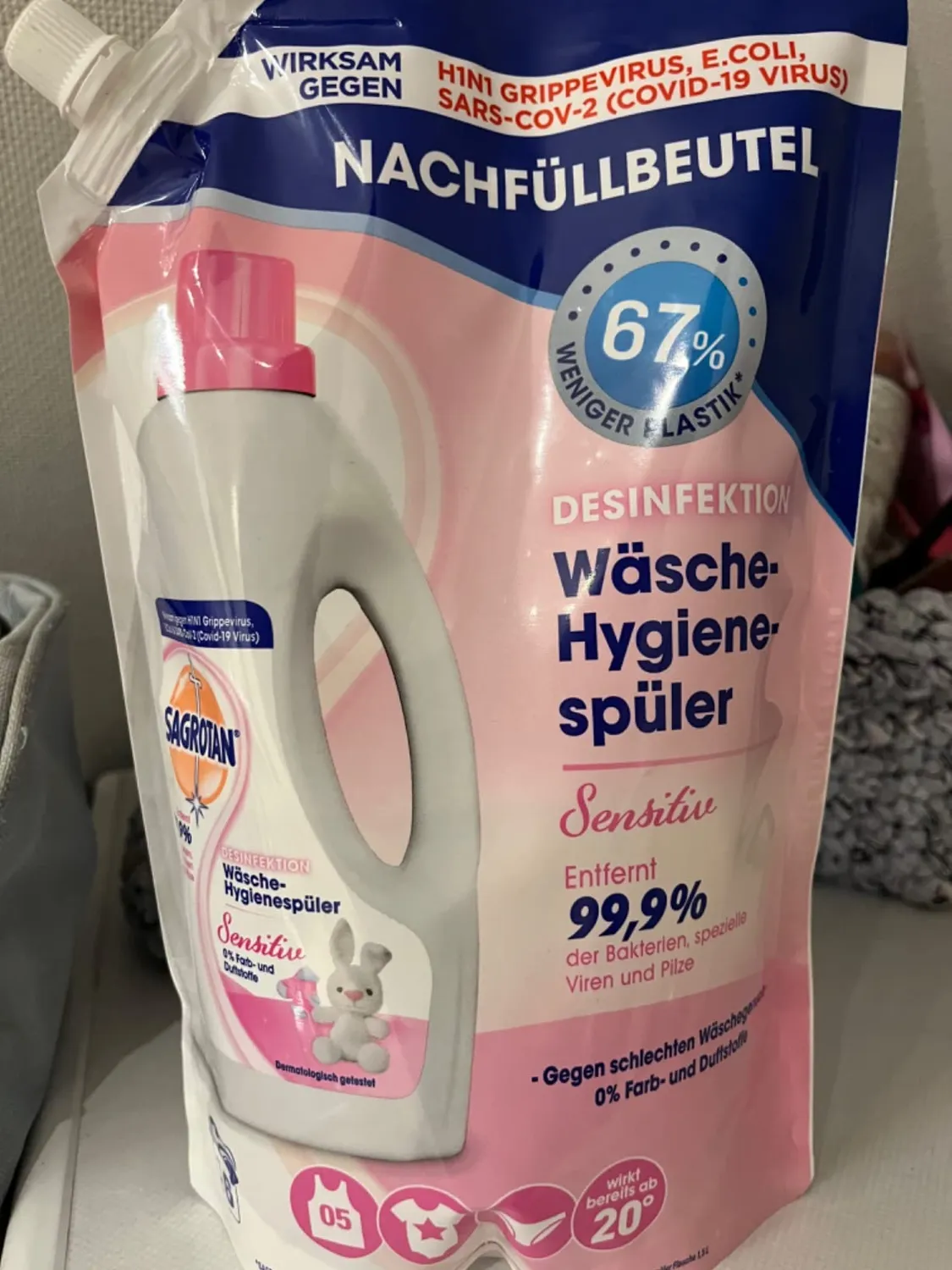 Sagrotan Sensitiv Wäsche-Hygienespüler 5x1,2 L duftfrei