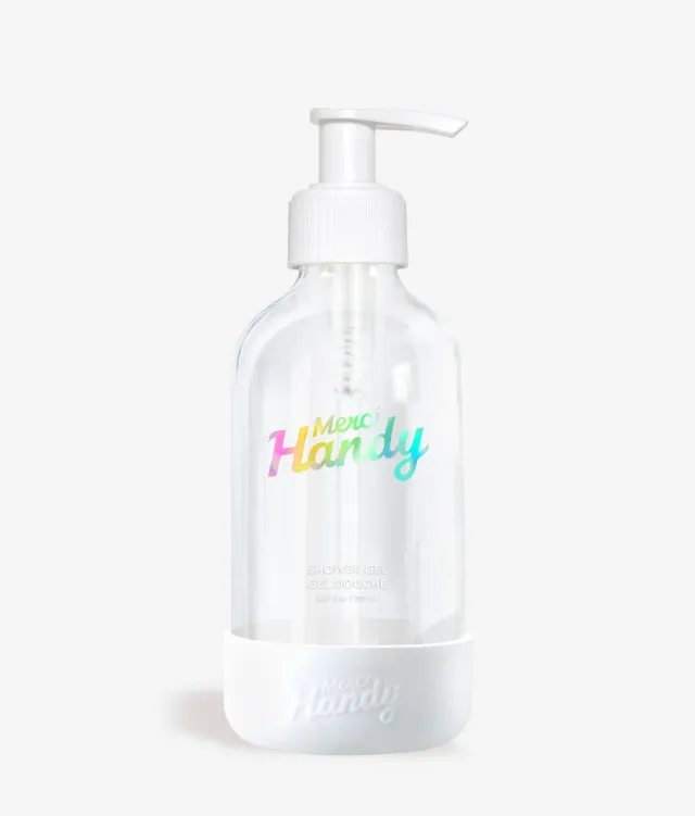 Merci Handy Pour Toujours Duschgel-Flasche Glas leer