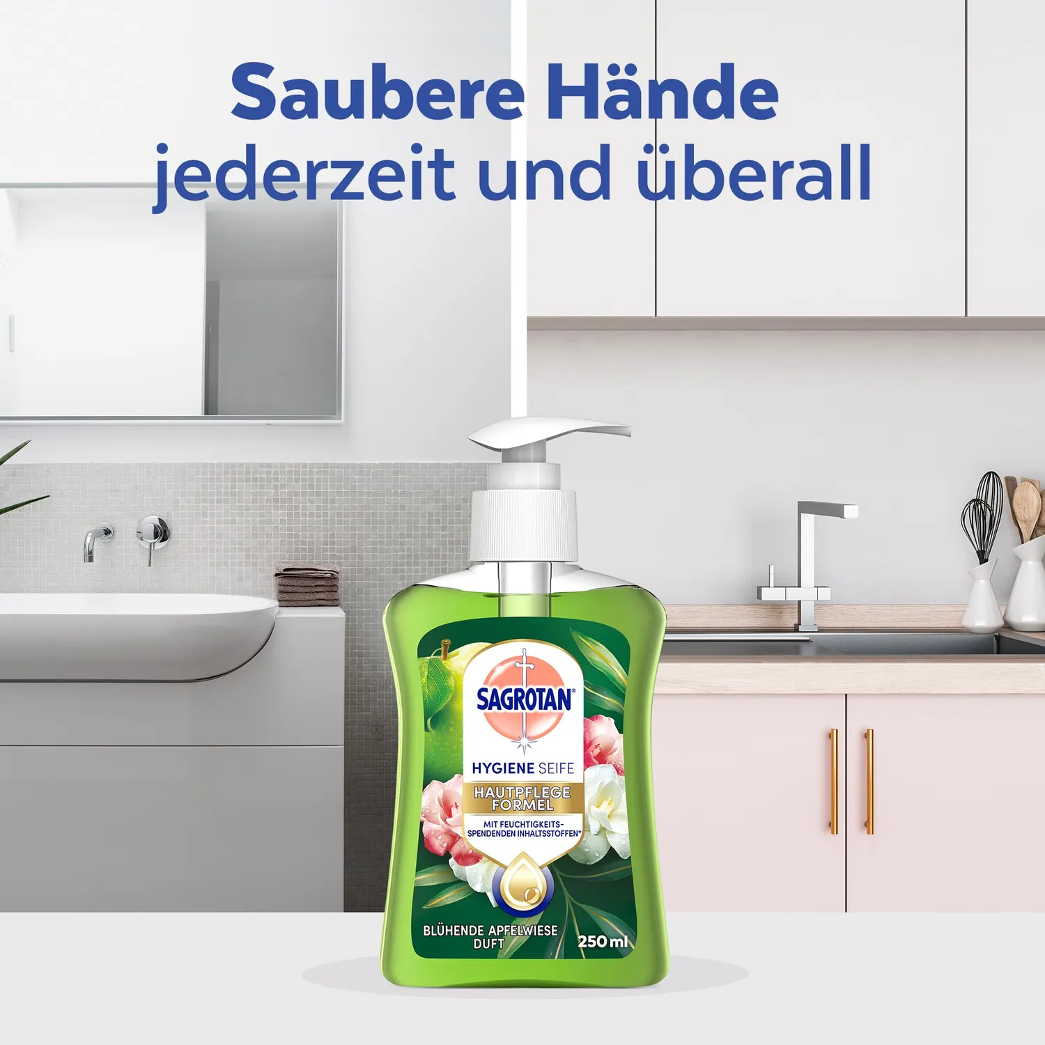 Sagrotan Blühende Apfelwiese Handseife 250ml Apfel feuchtigkeitsspendend