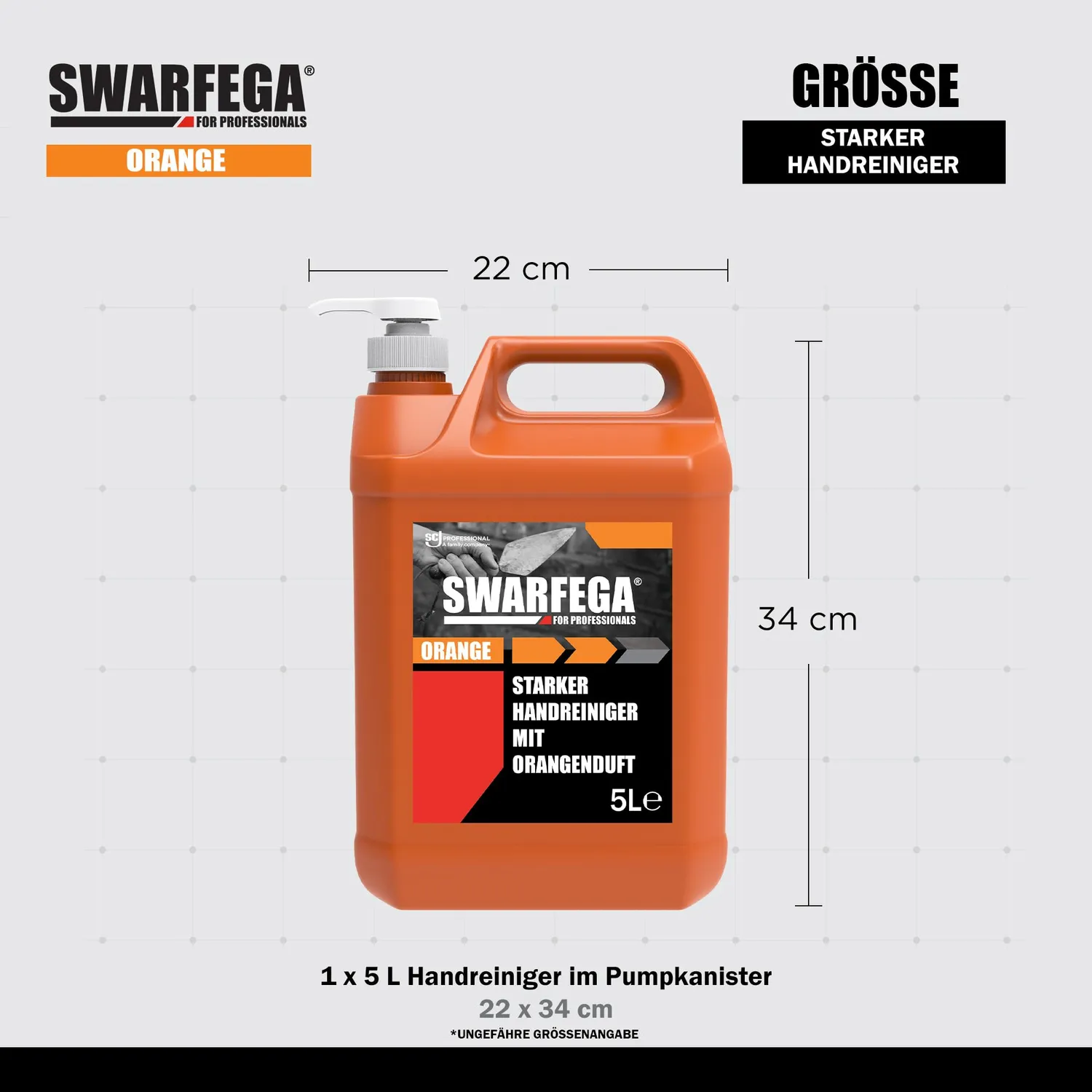 SC Johnson Swarfega Orange Handreiniger 5L Pumpe fettlösend