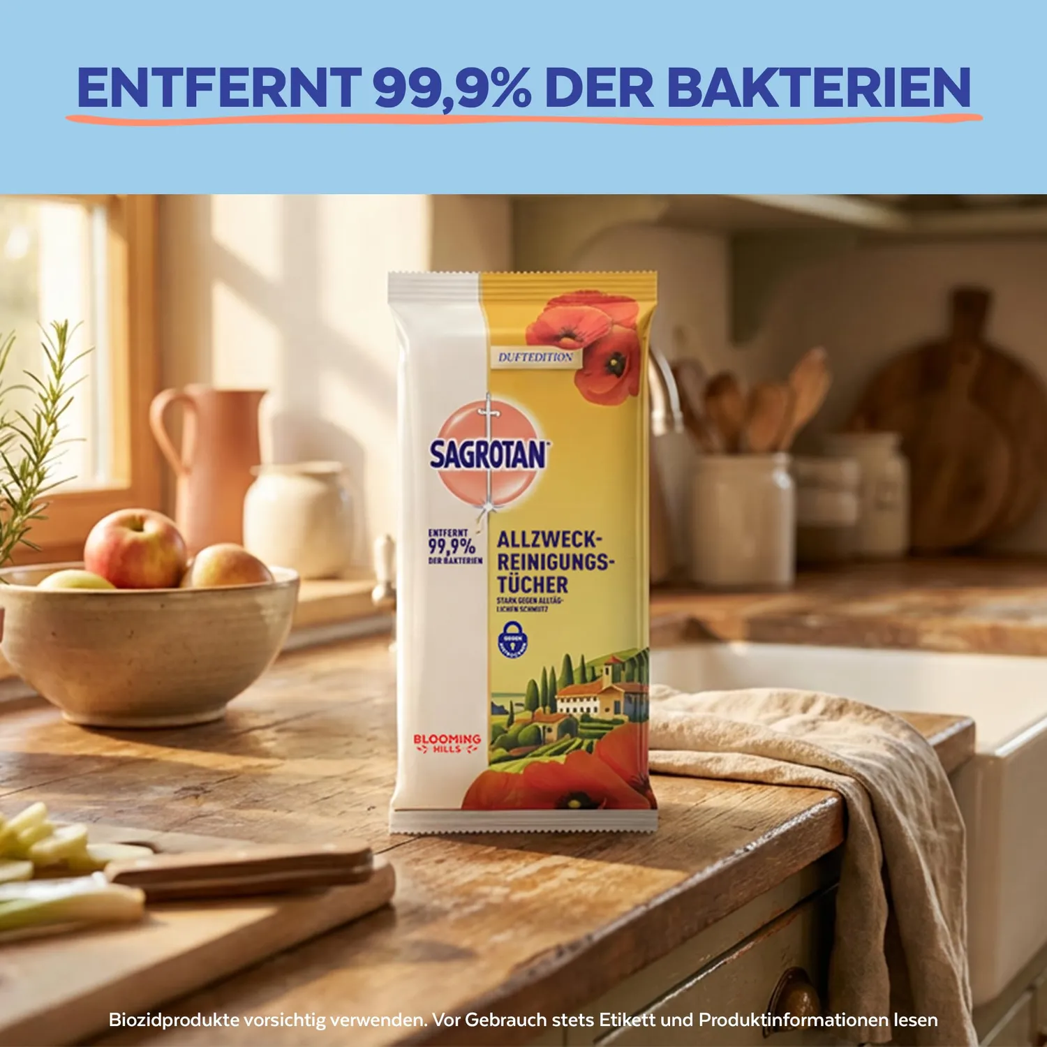 Sagrotan Allzweck Blooming Hills Reinigungstücher 6x60 antibakteriell