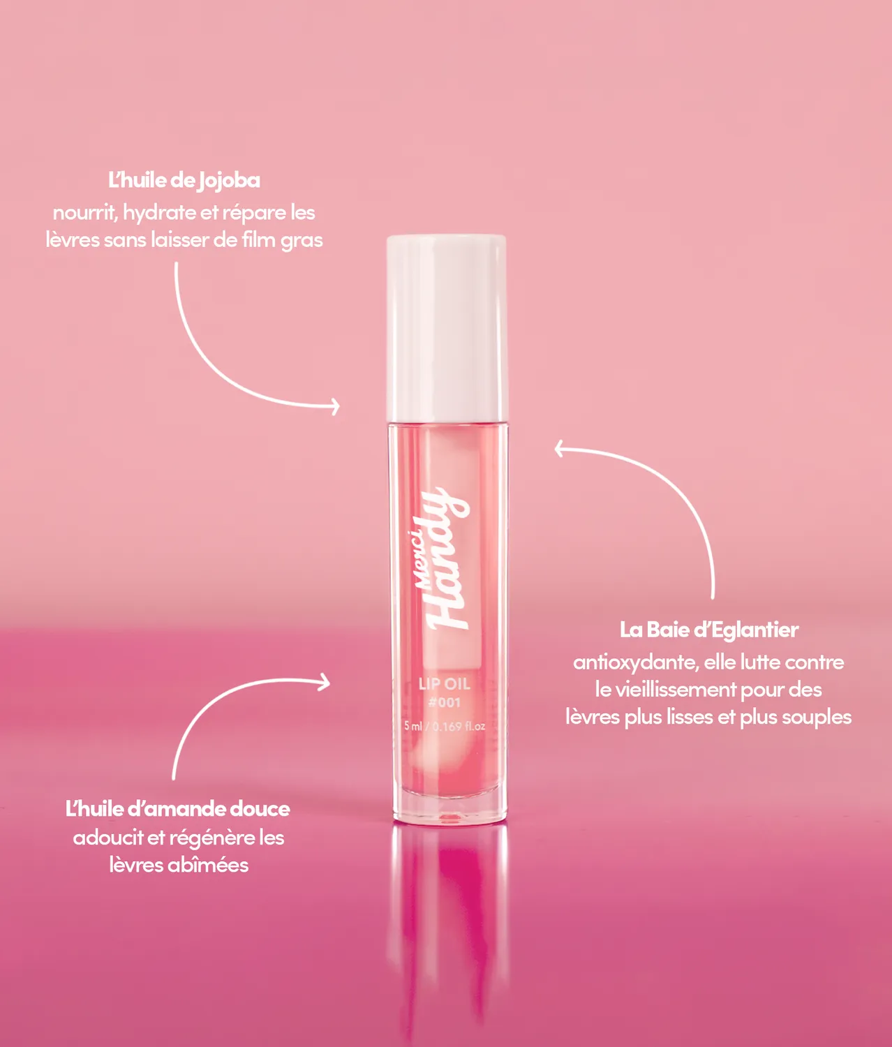 Merci Handy Lèvres Lippenpflege-Set 3-teilig Bürste Öl Balsam