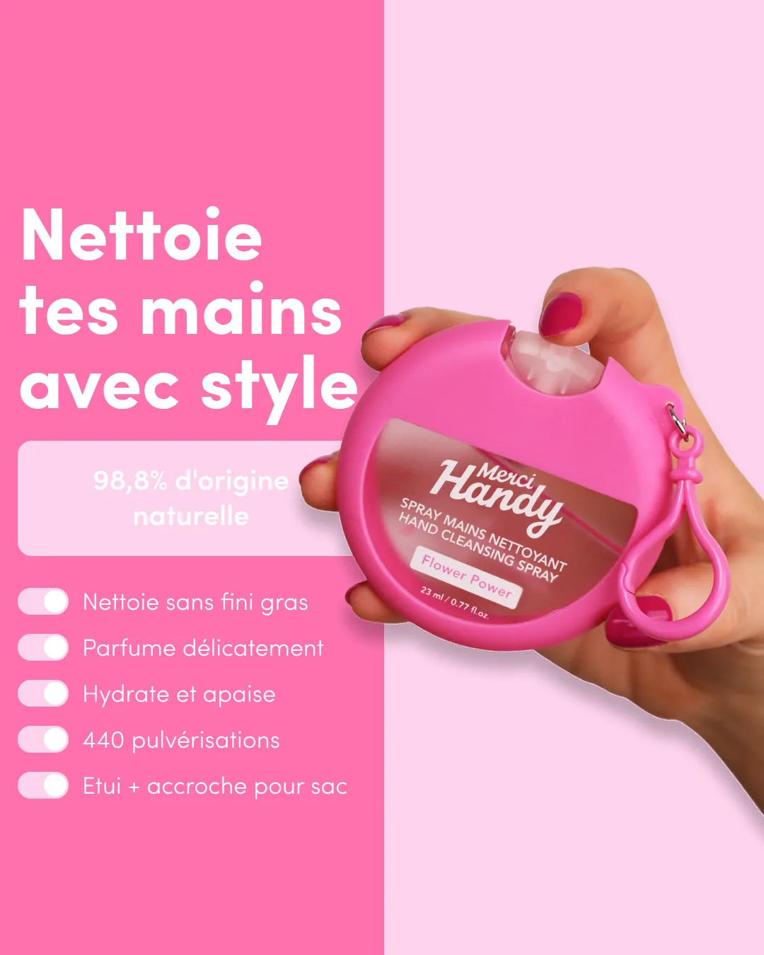 Merci Handy Flower Power Handreinigungsspray 23ml Aloe Vera