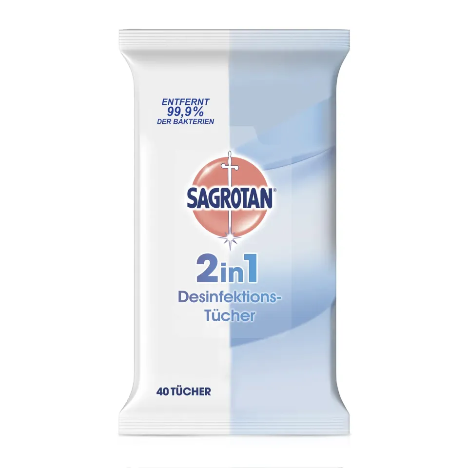 Sagrotan 2in1-Desinfektionstücher Tücher 40 Stück Hand+Fläche