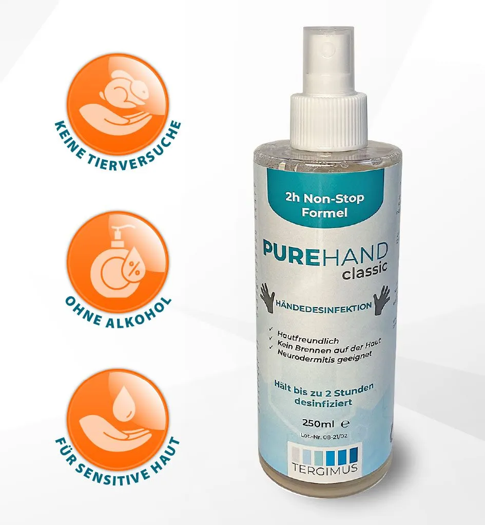 Purehand Classic Händedesinfektion 250 ml alkoholfrei Flüssig