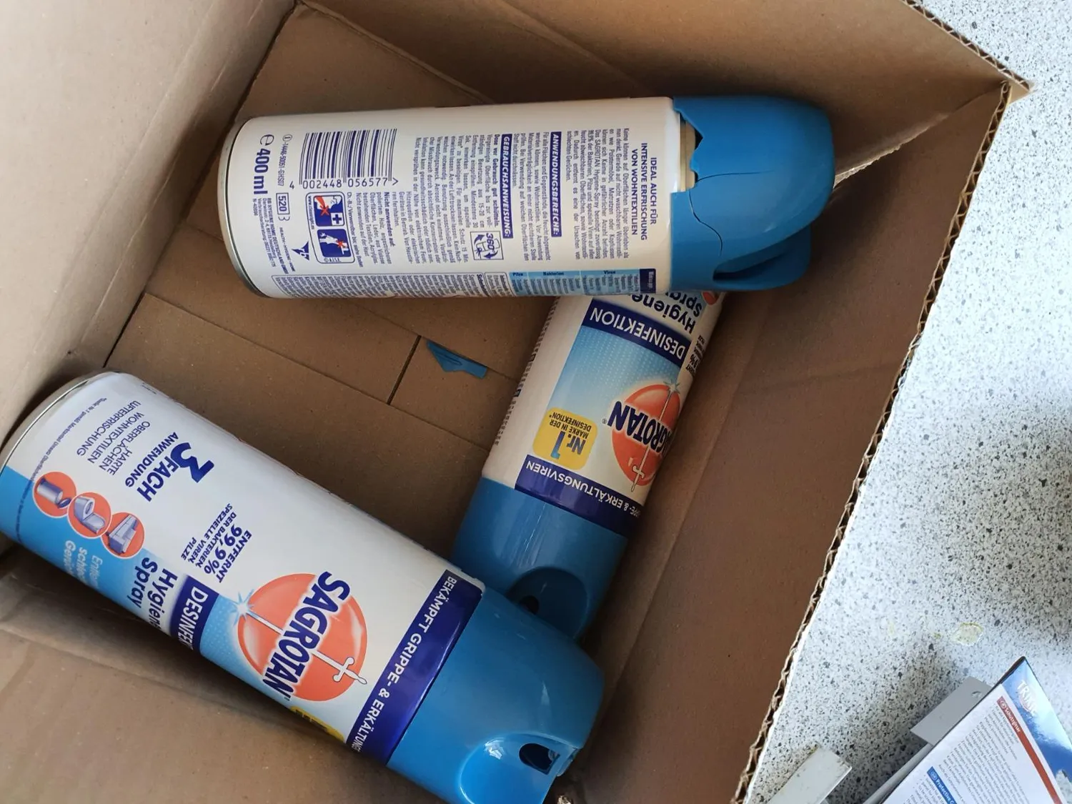 Sagrotan Hygiene Spray Desinfektionsspray 3x400ml frisch