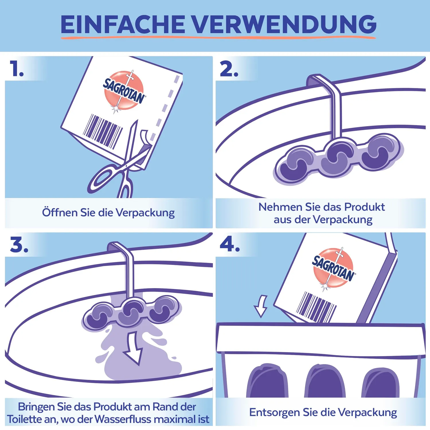 Sagrotan Toilettenfrische Hygiene Plus WC-Spüler Zitrone 6er Pack