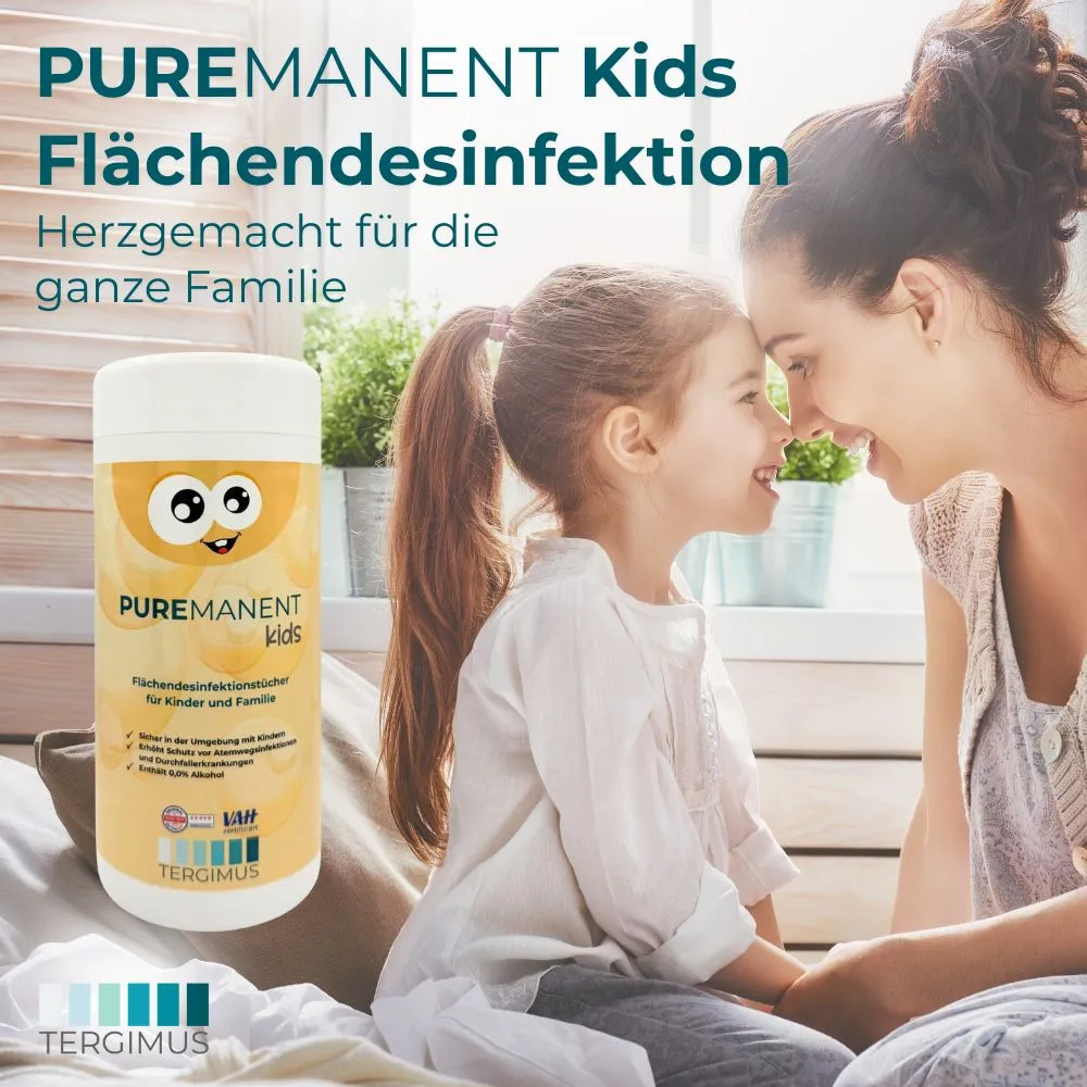 Puremanent Kids Desinfektionstücher Spenderbox alkoholfrei