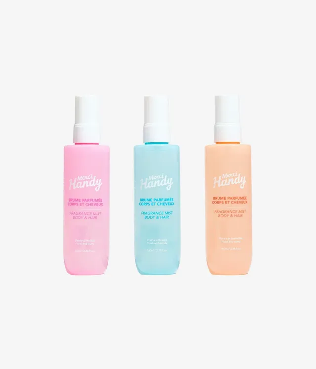 Merci Handy Trio Brumes Haar- und Körperspray 3er Set blumig