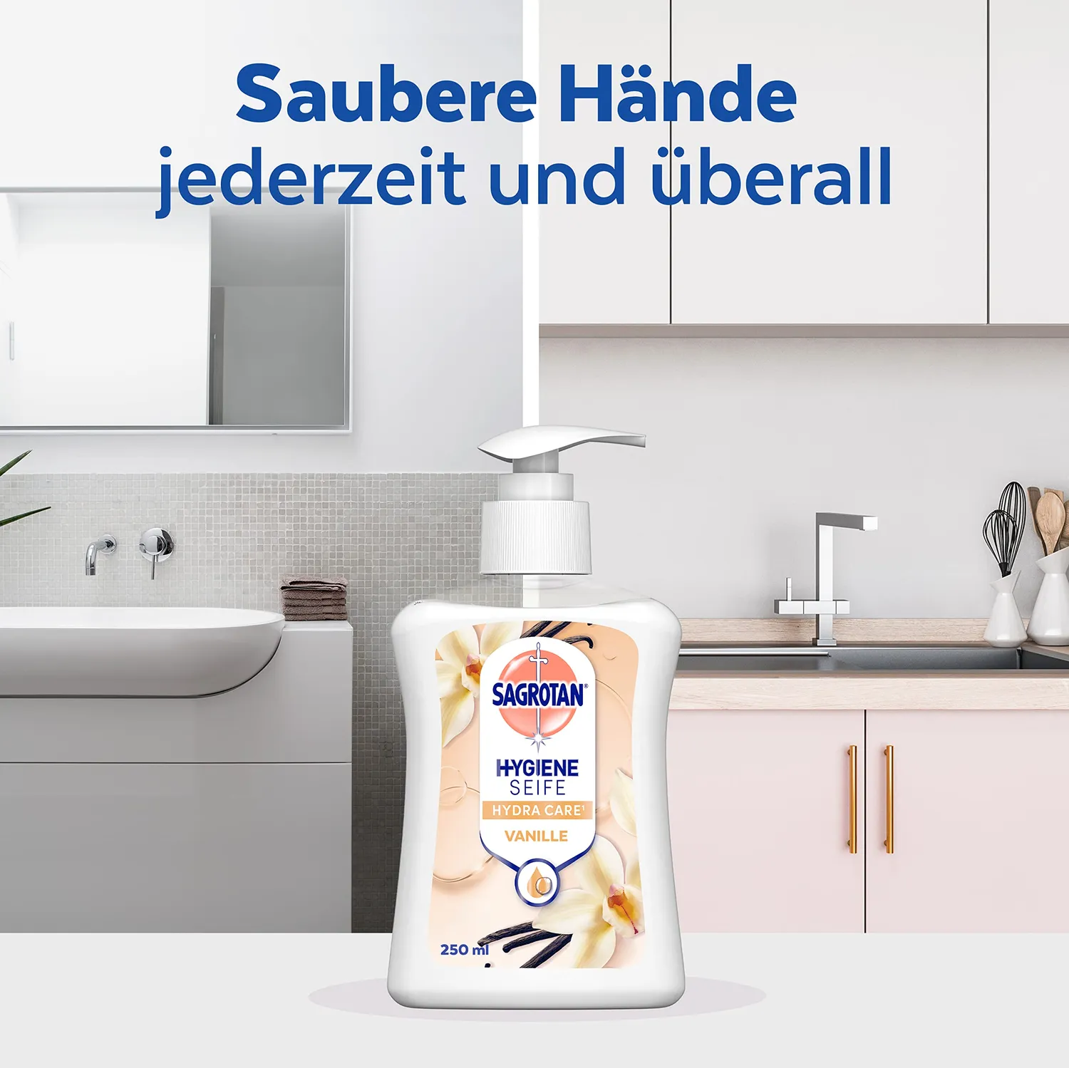 Sagrotan Vanille und Cashmere Flüssigseife 6x250ml antibakteriell
