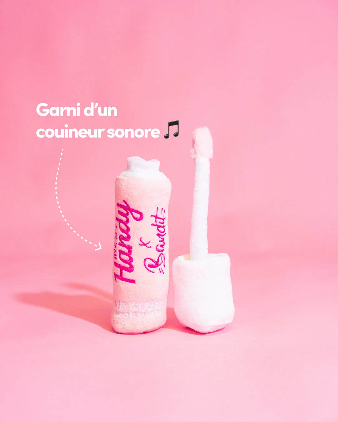 Merci Handy Peluche Lip Gloss x Bandit Hundespielzeug