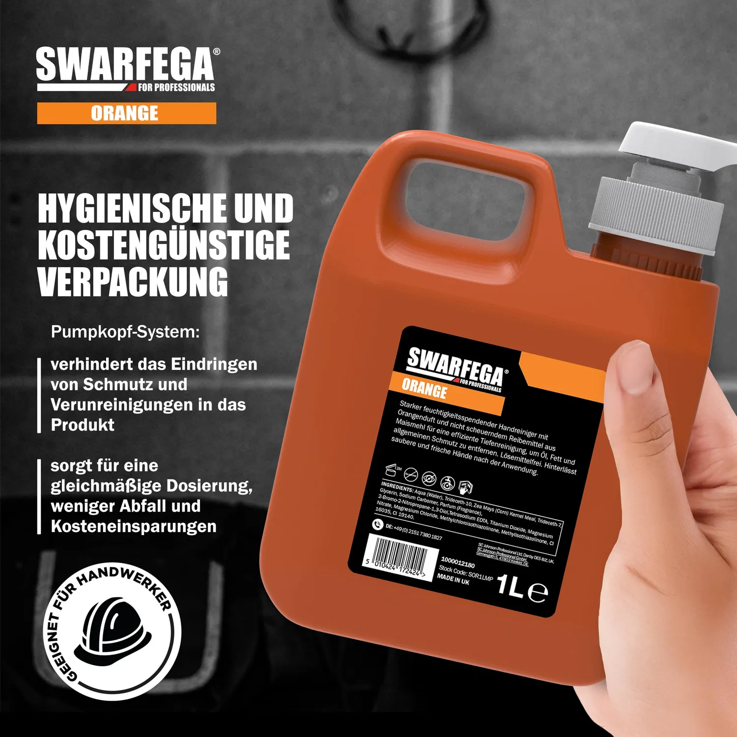 Swarfega Orange Handreiniger 2x1L Pumpe Öl lösungsmittelfrei