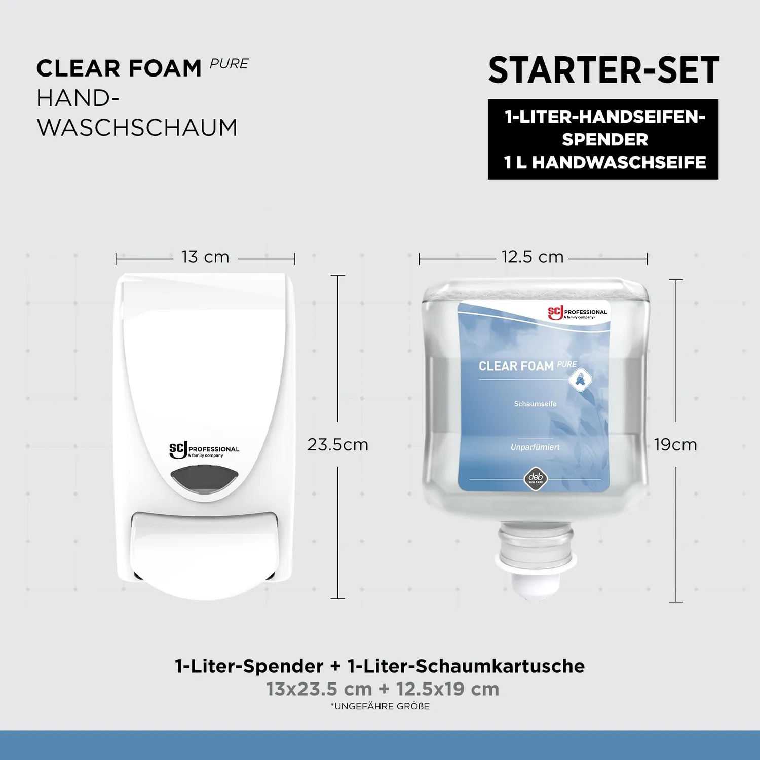 SC Johnson Clear Foam Pure Schaumseife 1L Starter-Set parfümfrei