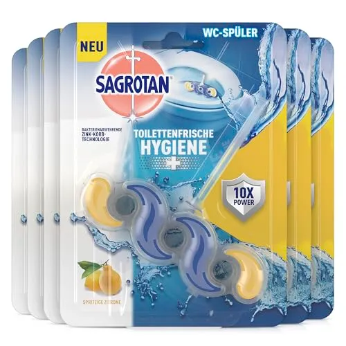 Sagrotan Toilettenfrische Hygiene Plus WC-Spüler Zitrone 6er Pack