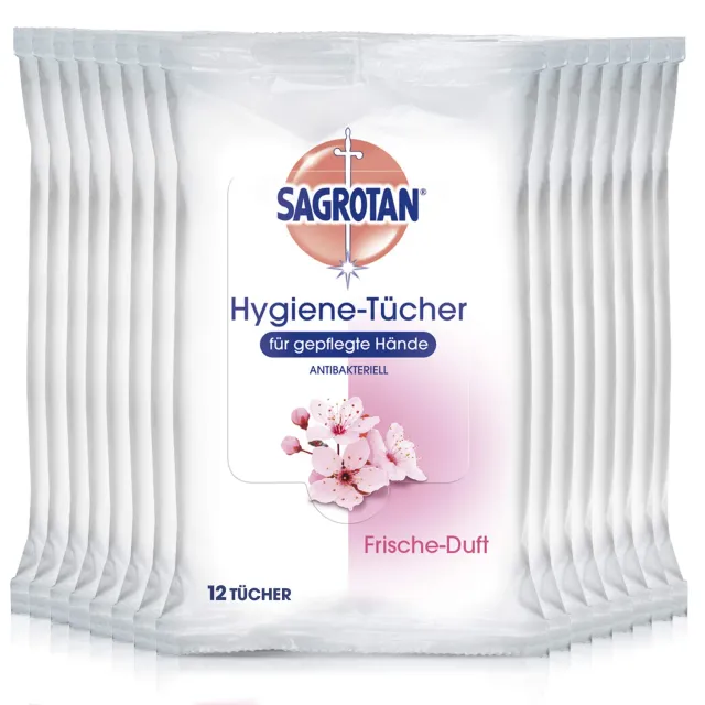 Sagrotan Hygiene-Tücher Hände 180 Stück Reise-Feuchttücher