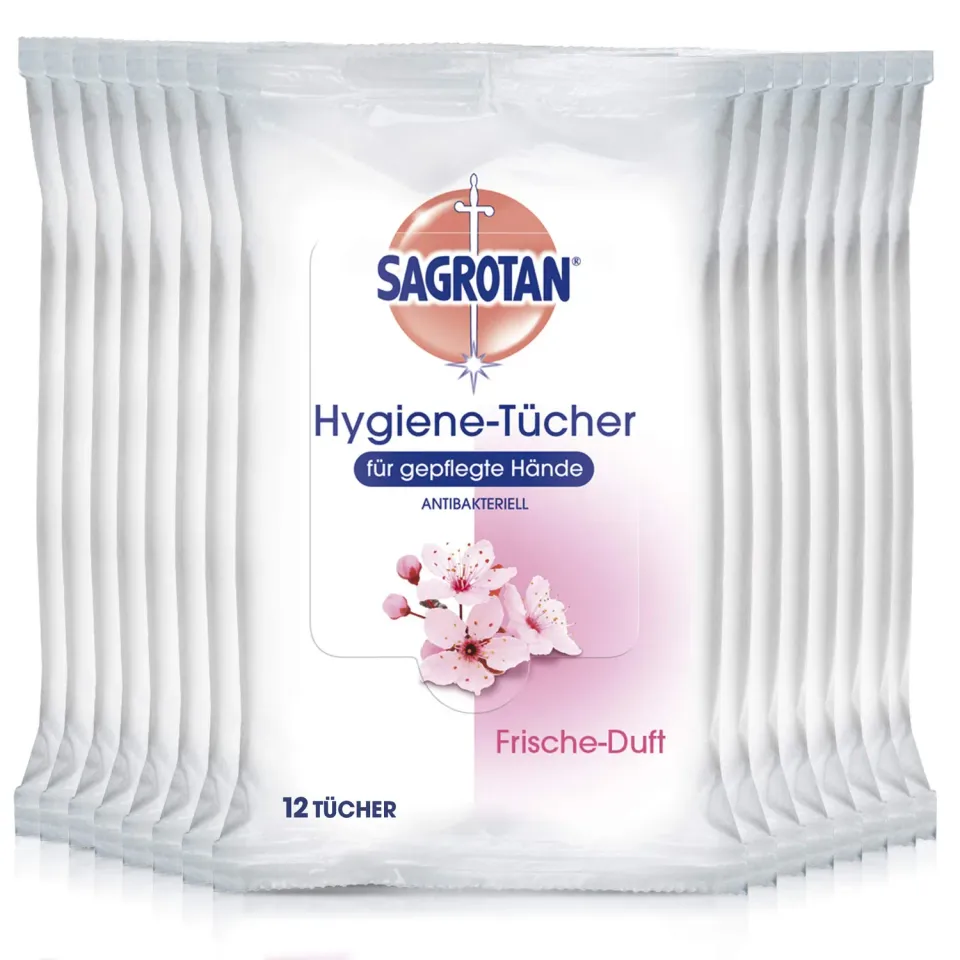 Sagrotan Hygiene-Tücher Hände 180 Stück Reise-Feuchttücher