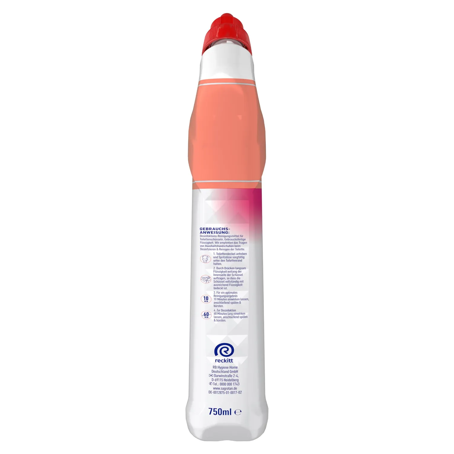 Sagrotan WC-Reiniger Blütenfrische WC-Gel 750 ml Antischmutzfilm