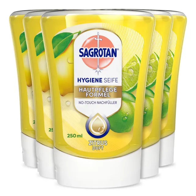 Sagrotan No-Touch Küchenseife Zitrus Handseife 5x250ml pflegend