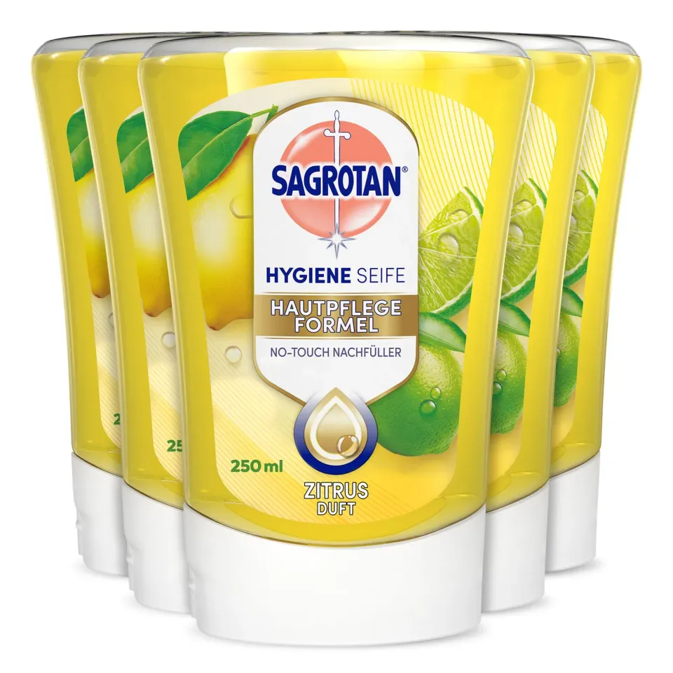 Sagrotan No-Touch Küchenseife Zitrus Handseife 5x250ml pflegend