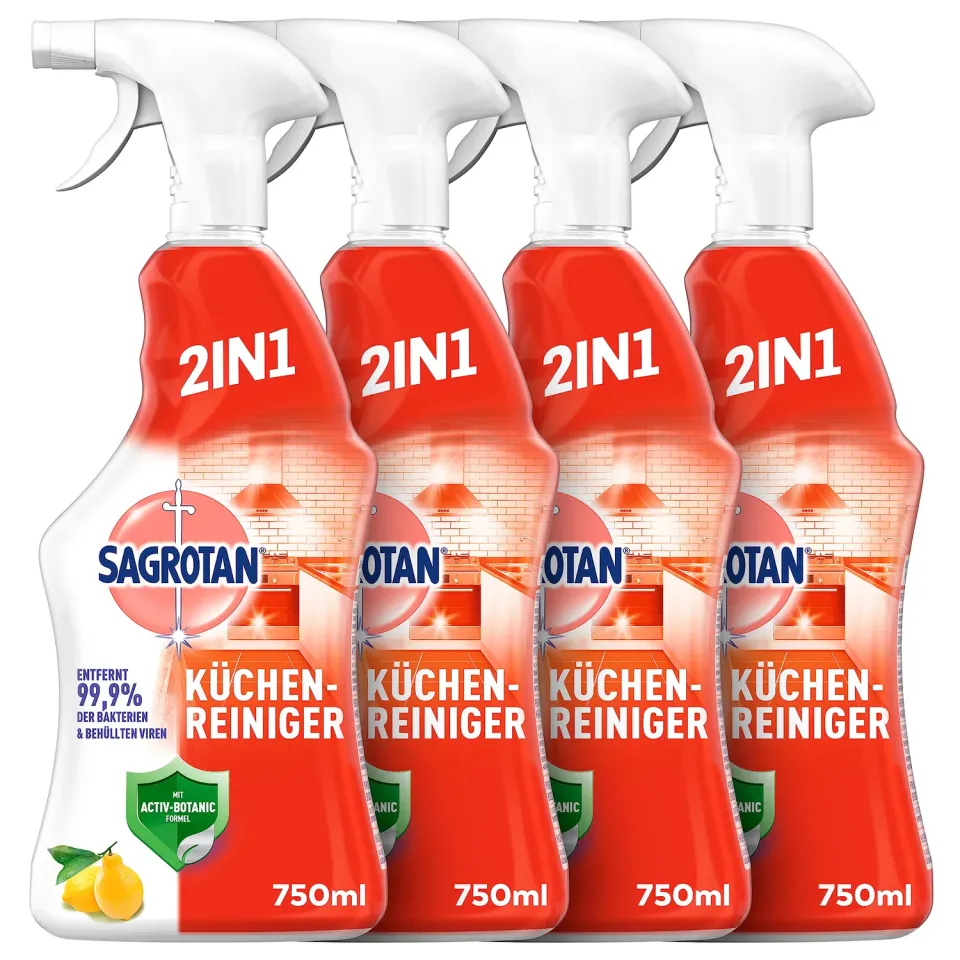 Sagrotan Küchen-Reiniger Zitrone Spray 4x750ml fettlösend