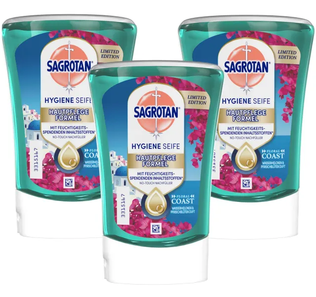 Sagrotan No-Touch Flüssigseife Floral Coast 3x250ml Nachfüller