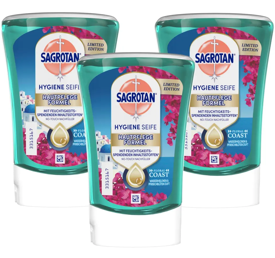 Sagrotan No-Touch Flüssigseife Floral Coast 3x250ml Nachfüller