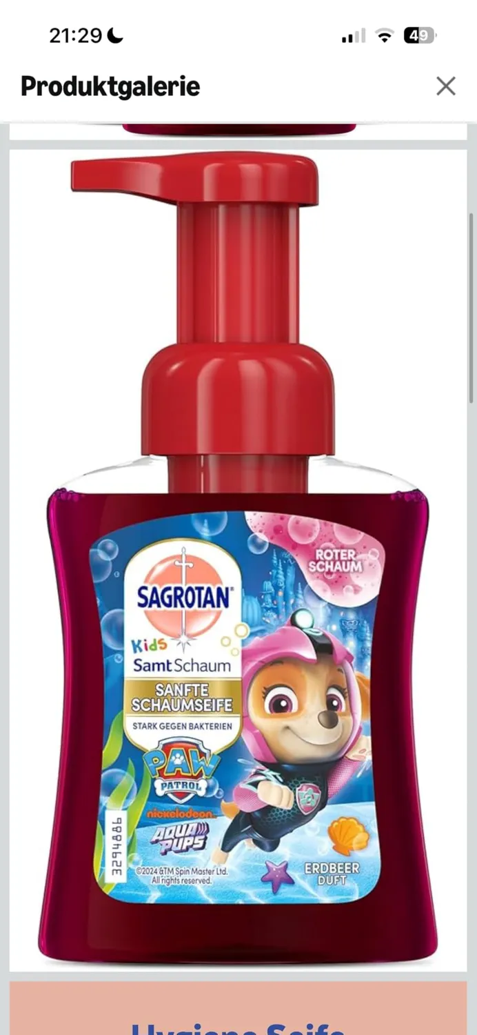 Sagrotan Kids Samt-Schaumseife Erdbeere Schaum 6x250 ml
