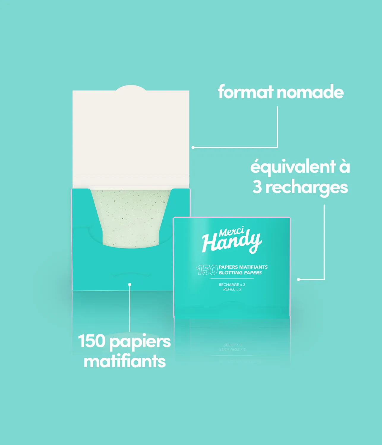 Merci Handy Papiers Matifiants Nachfüllung 150 Blättchen