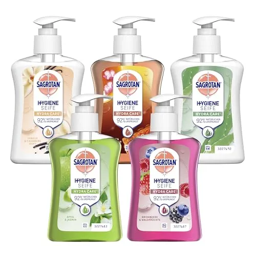 Sagrotan Handseife Flüssigseife 5x250 ml Mischset antibakteriell