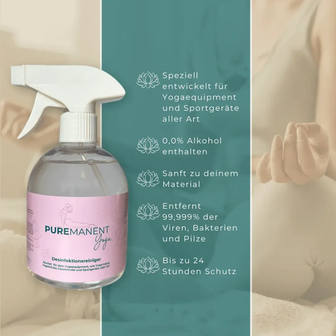 Puremanent Yoga Yogamatten-Reiniger Spray 500ml geruchsneutral alkoholfrei