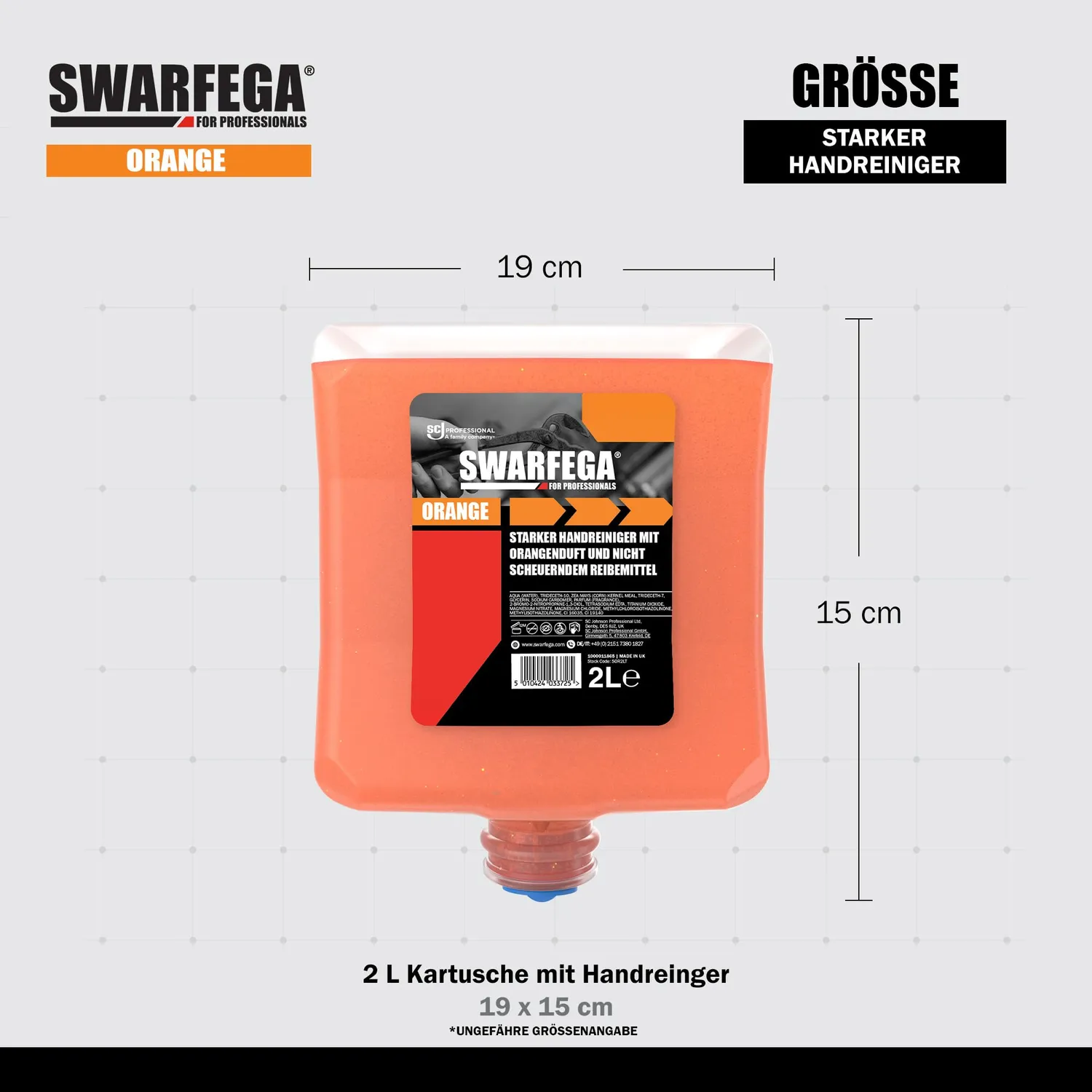 SC Johnson Swarfega Orange Handreiniger 2 L lösemittelfrei